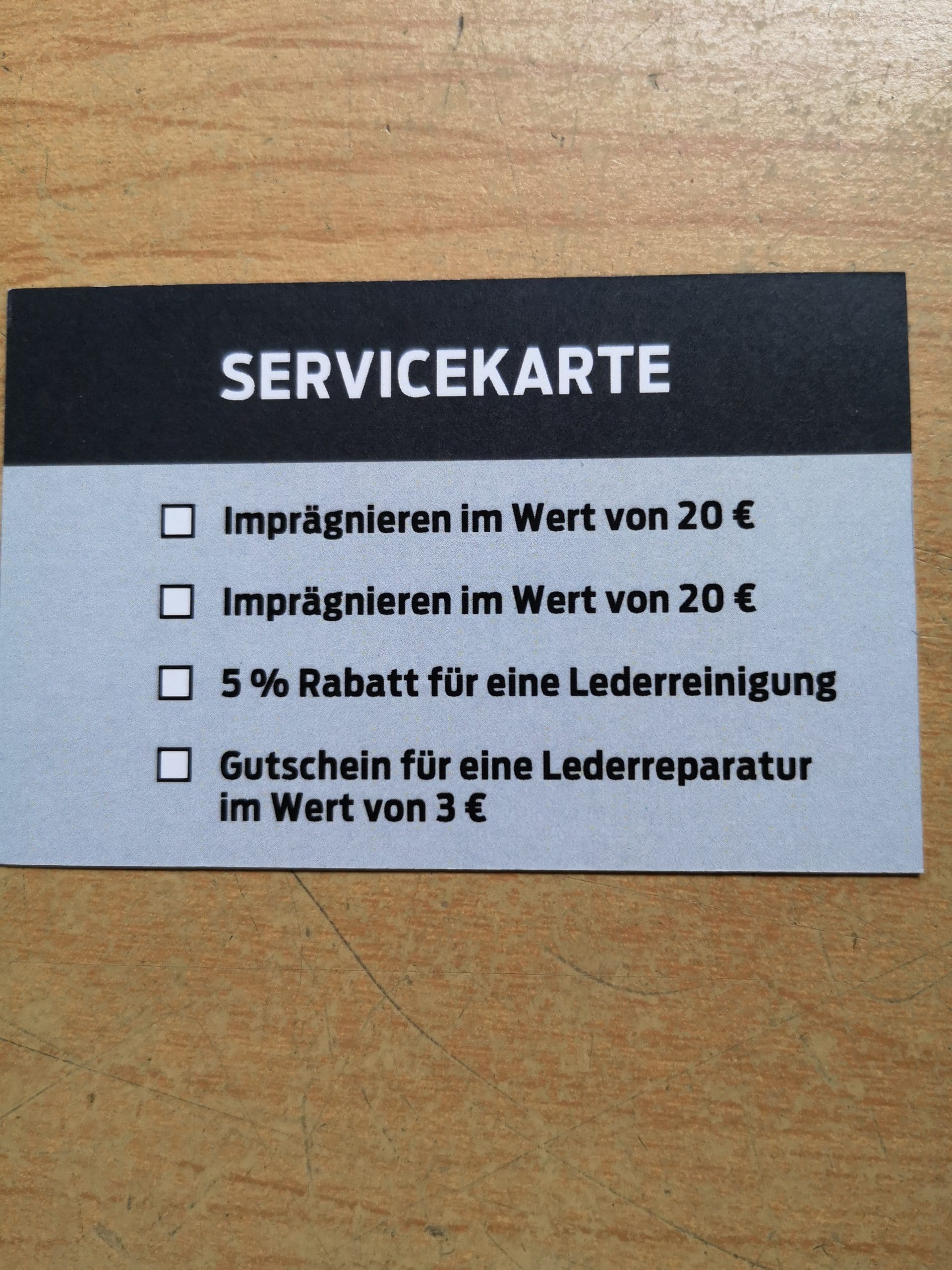 Servicekarte von Lamm Pion